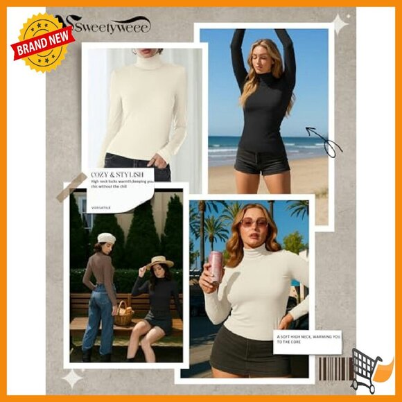 3 Pack Slim Fit Turtleneck Tops Lightweight Stretch Base Layer Tees - Picture 6 of 8